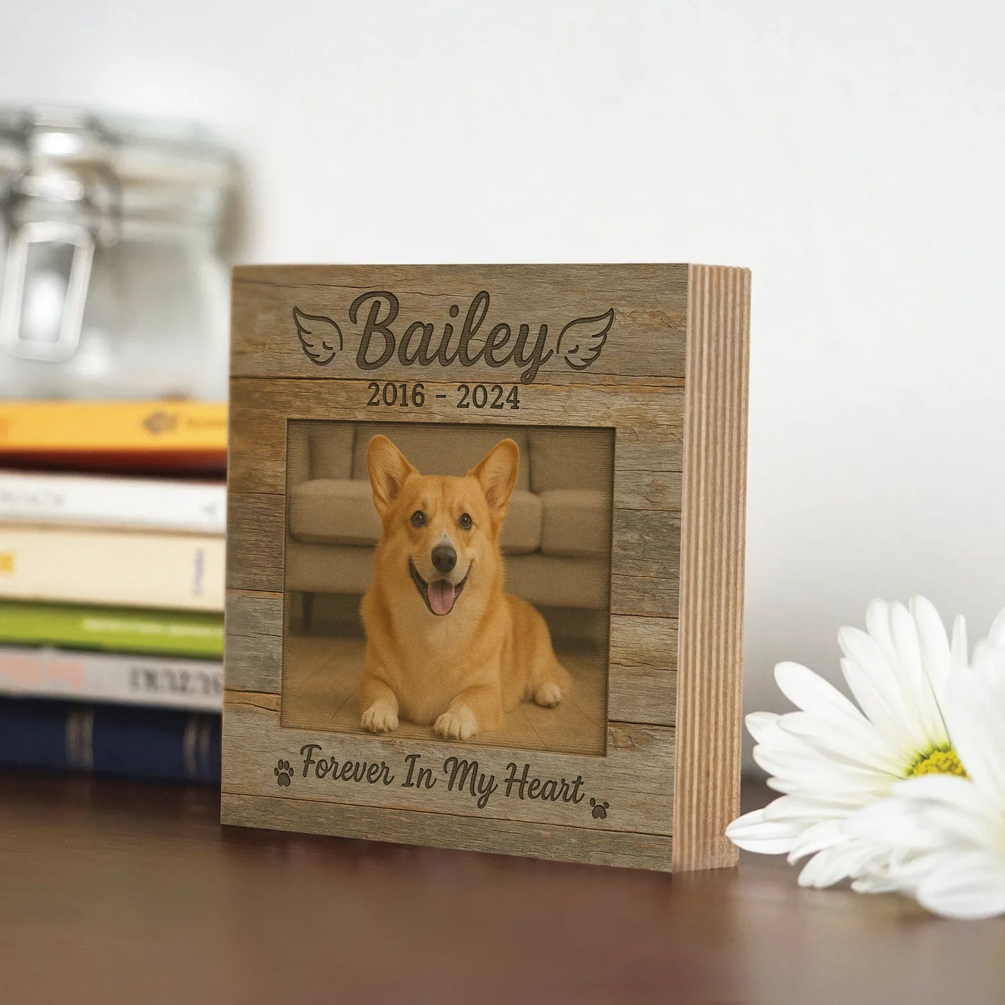 Pet Memorial Gift – Custom Dog Photo Wooden Photo Block