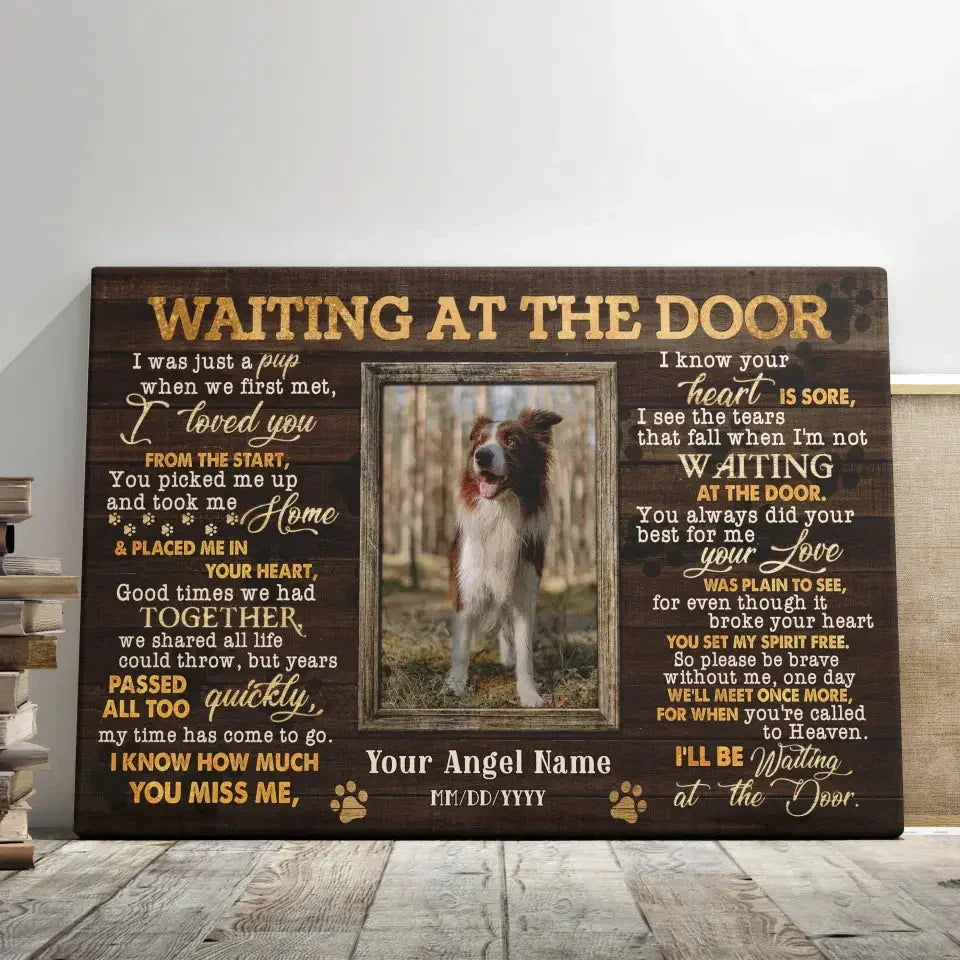 Waiting at the Door – Custom Pet Memorial Canvas with Photo - PersonalizedFury