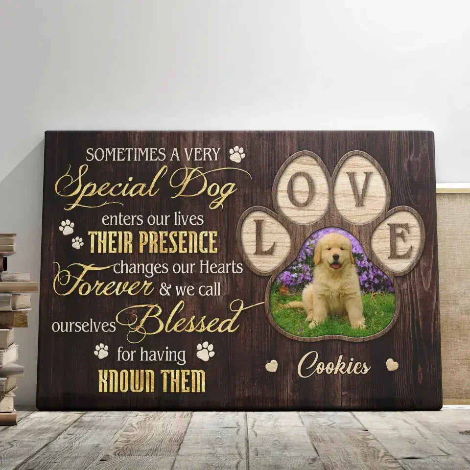 “Sometimes a Special Dog” Personalized Pet Memorial Canvas - PersonalizedFury