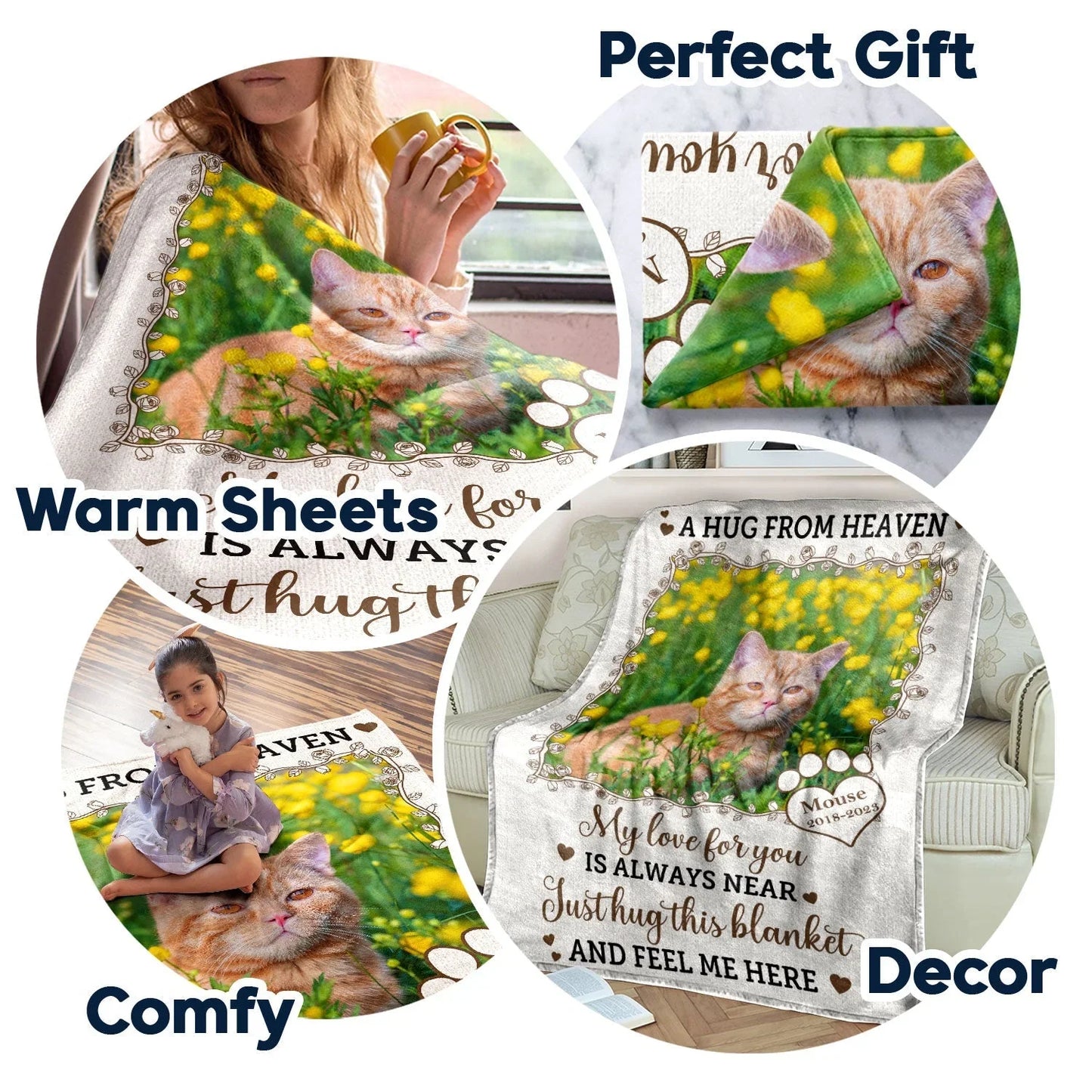 A Hug From Heaven Dog Blanket – Custom Corgi Memorial Gift
