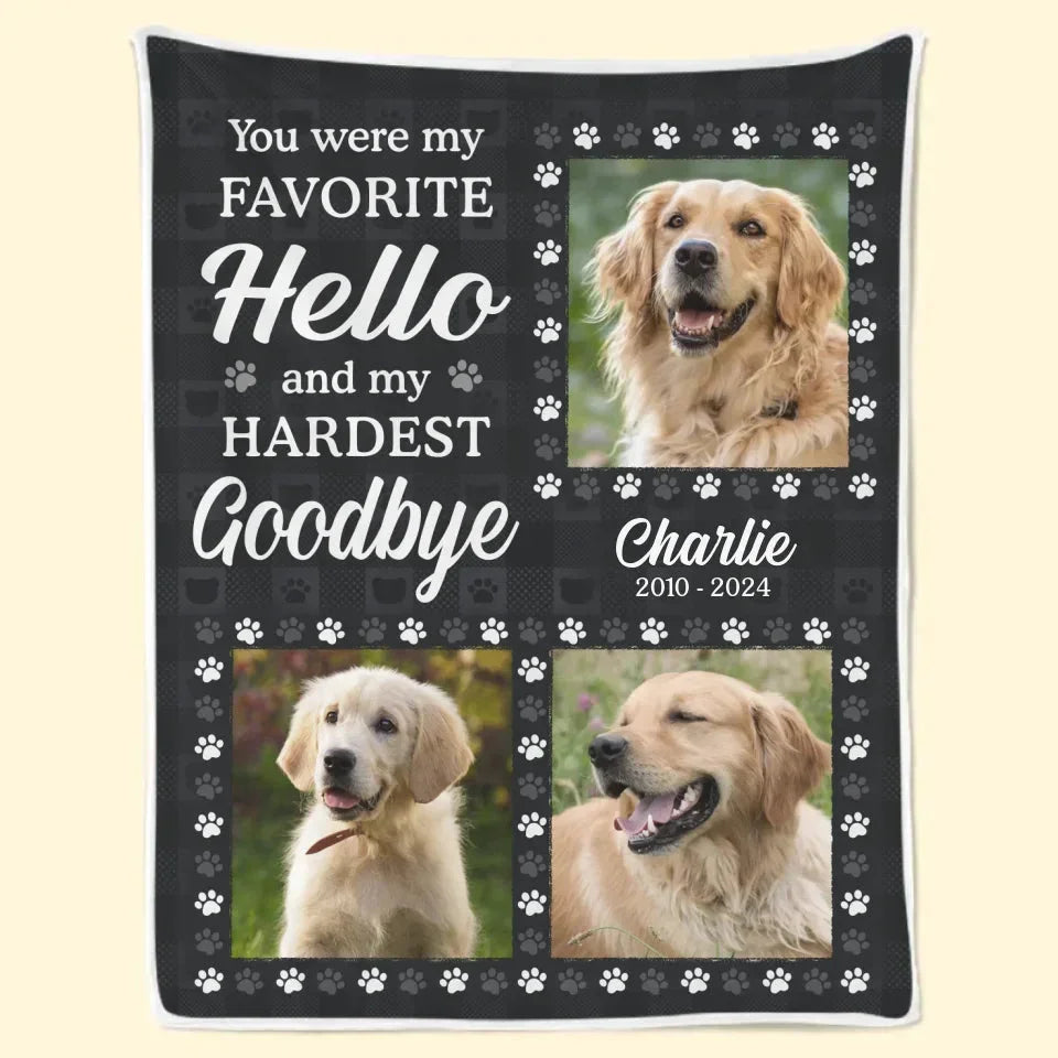 Custom Pet Memorial Blanket – Photo Collage Dog Loss Gift - PersonalizedFury