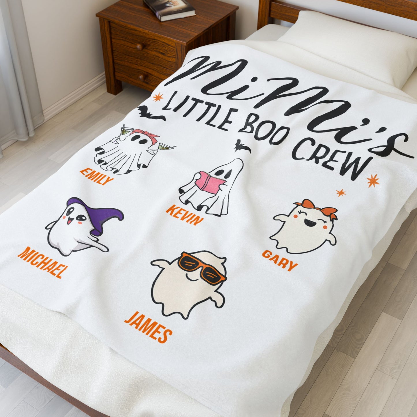 Mimi’s Little Boo Crew Blanket – Personalized Halloween Gift with Grandkids’ Names - PersonalizedFury