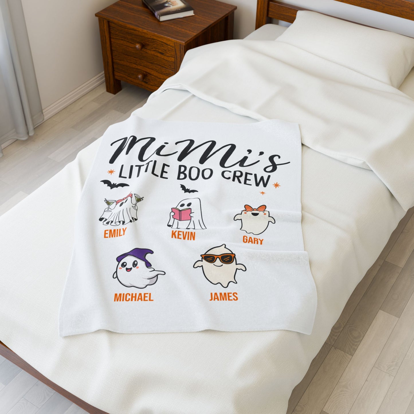 Mimi’s Little Boo Crew Blanket – Personalized Halloween Gift with Grandkids’ Names - PersonalizedFury