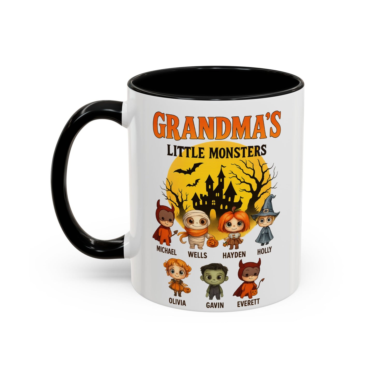Grandma's Little Monsters Accent Coffee Mug - PersonalizedFury