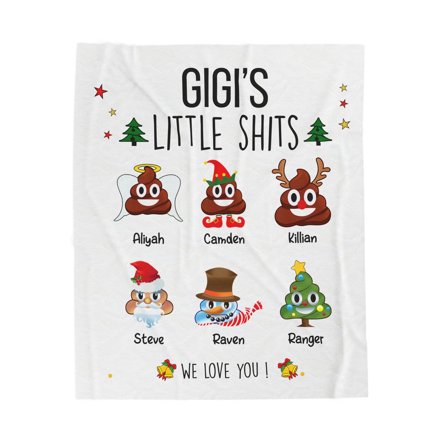 Personalized Gift For Gigi - Christmas Blanket with Grandkids names - PersonalizedFury