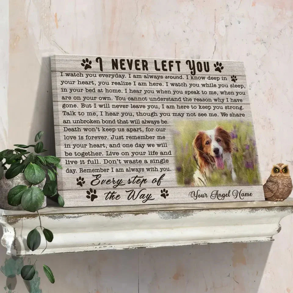 Dog Loss Gift – Custom Canvas with Photo & I Never Left You Poem - PersonalizedFury