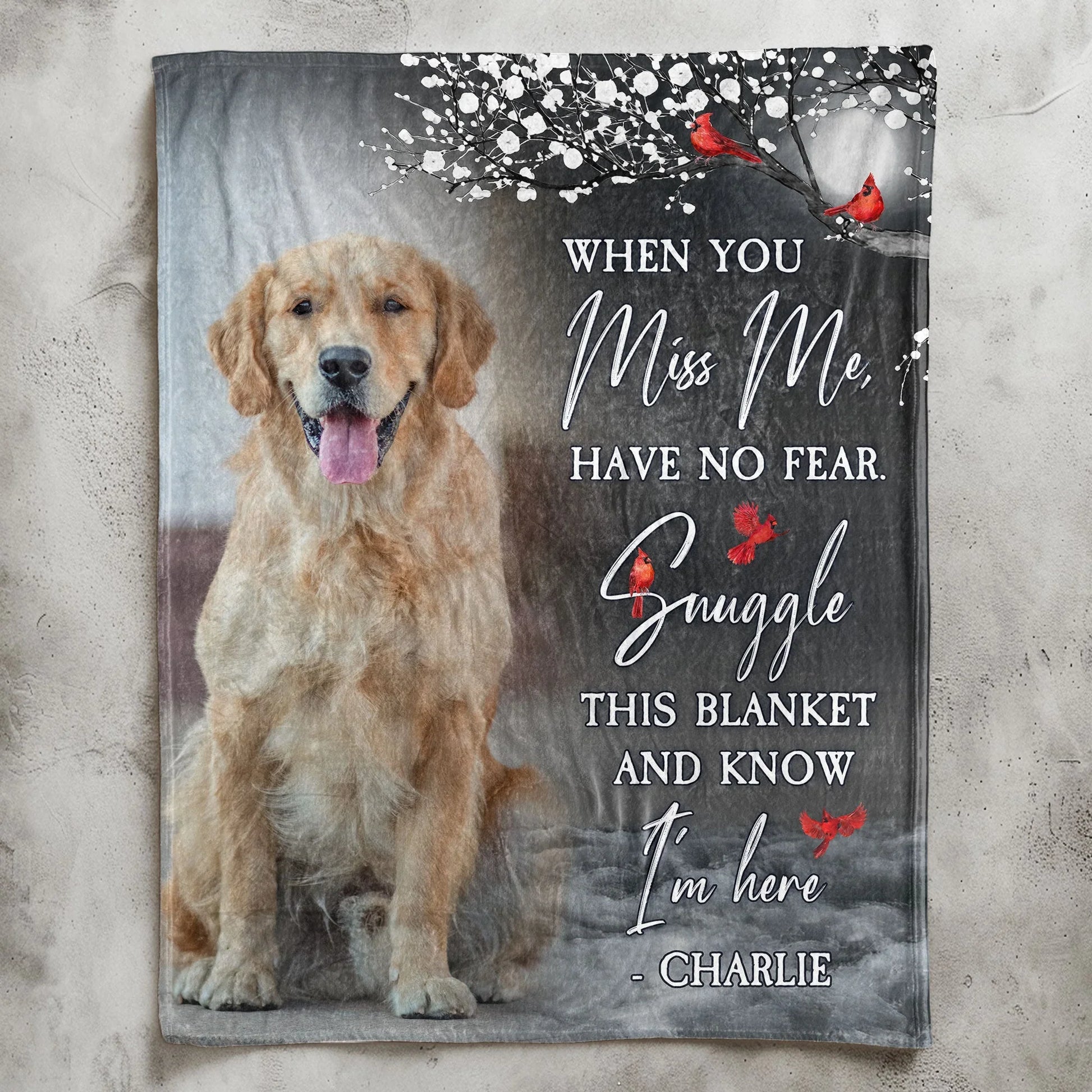 Dog Memorial Gifts – When You Really Miss Me Hug This Blanket - PersonalizedFury