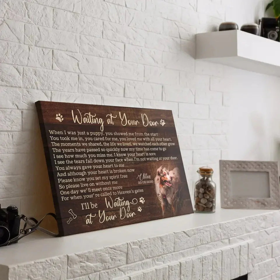 I’ll Be Waiting – Custom Pet Loss Canvas With Photo & Poem - PersonalizedFury