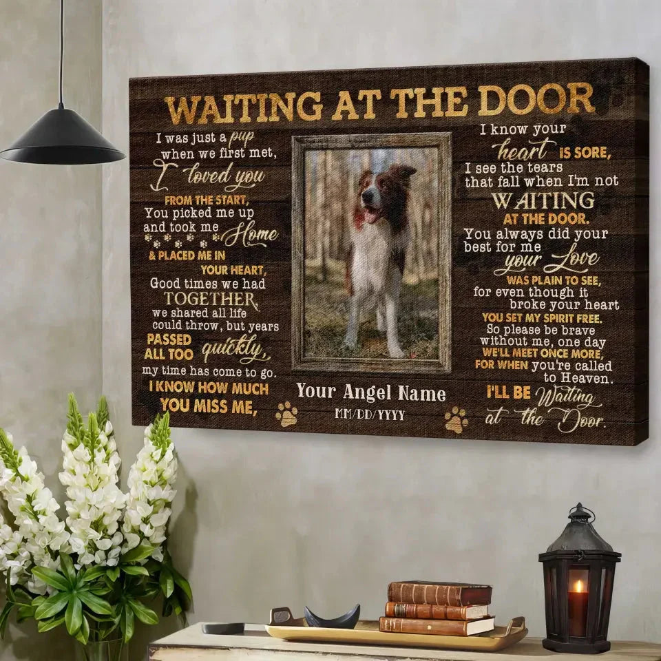 Waiting at the Door – Custom Pet Memorial Canvas with Photo - PersonalizedFury
