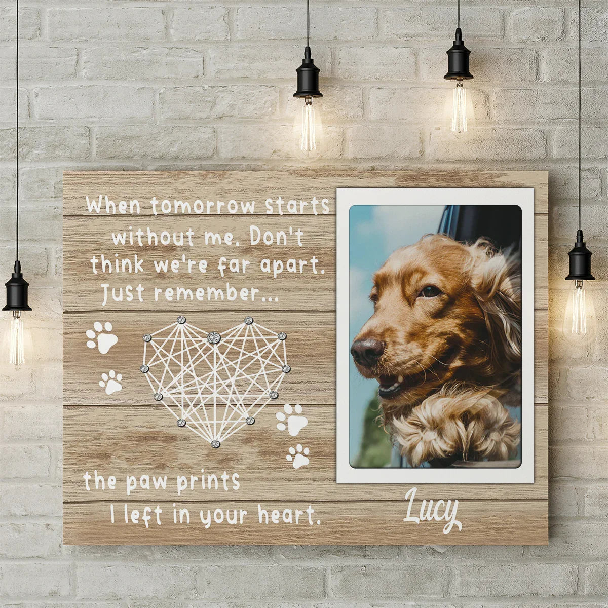 Dog Loss Gift – Personalized Pet Memorial Canvas, Custom Photo & Name