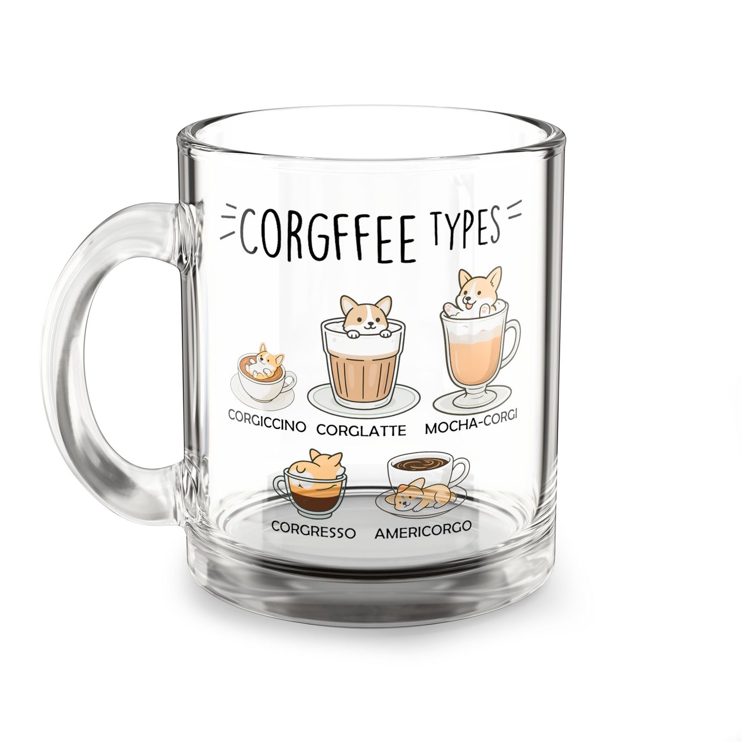 Glass Corgi Mug