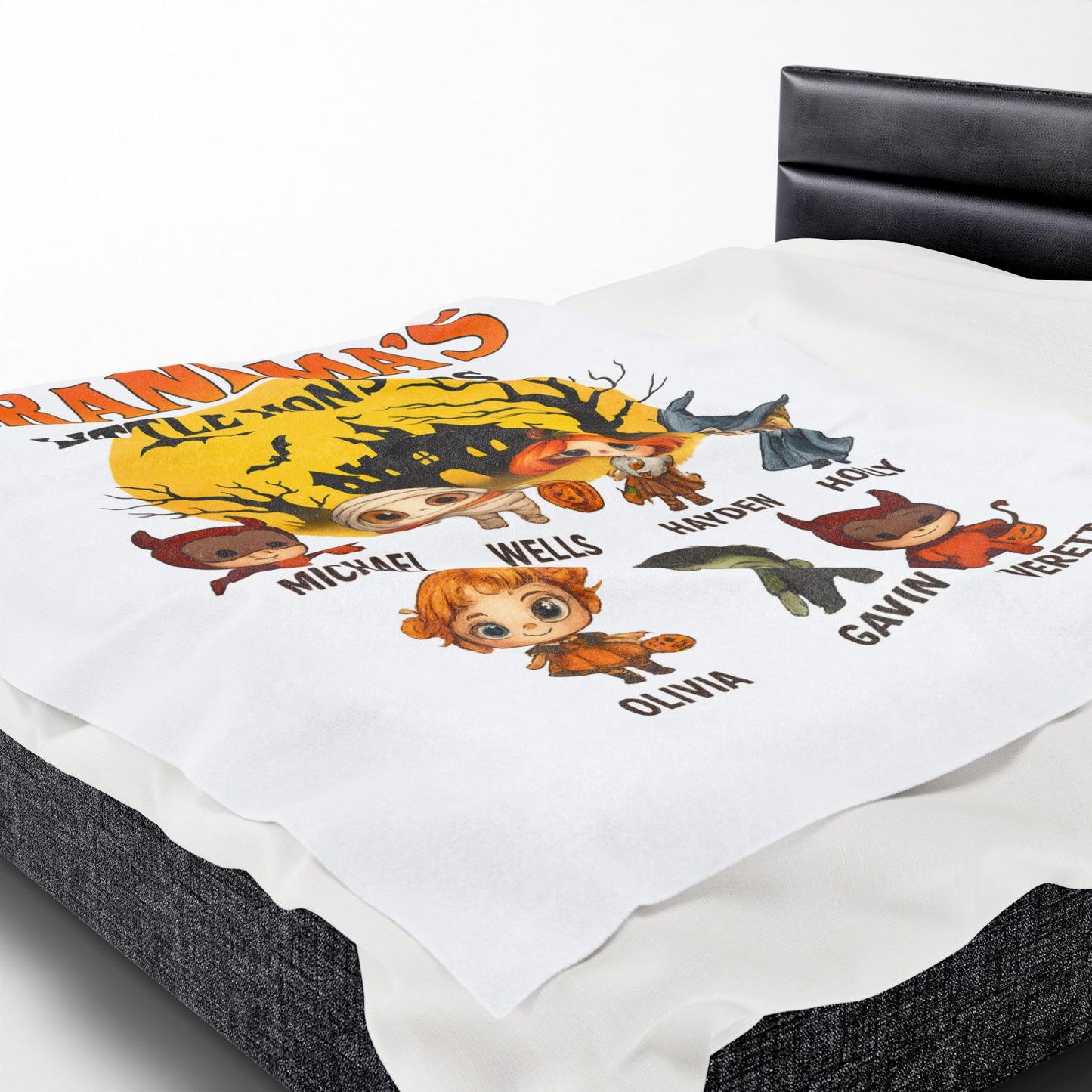 Personalized Grandma's Little Monsters with Grandkids names Blanket - PersonalizedFury