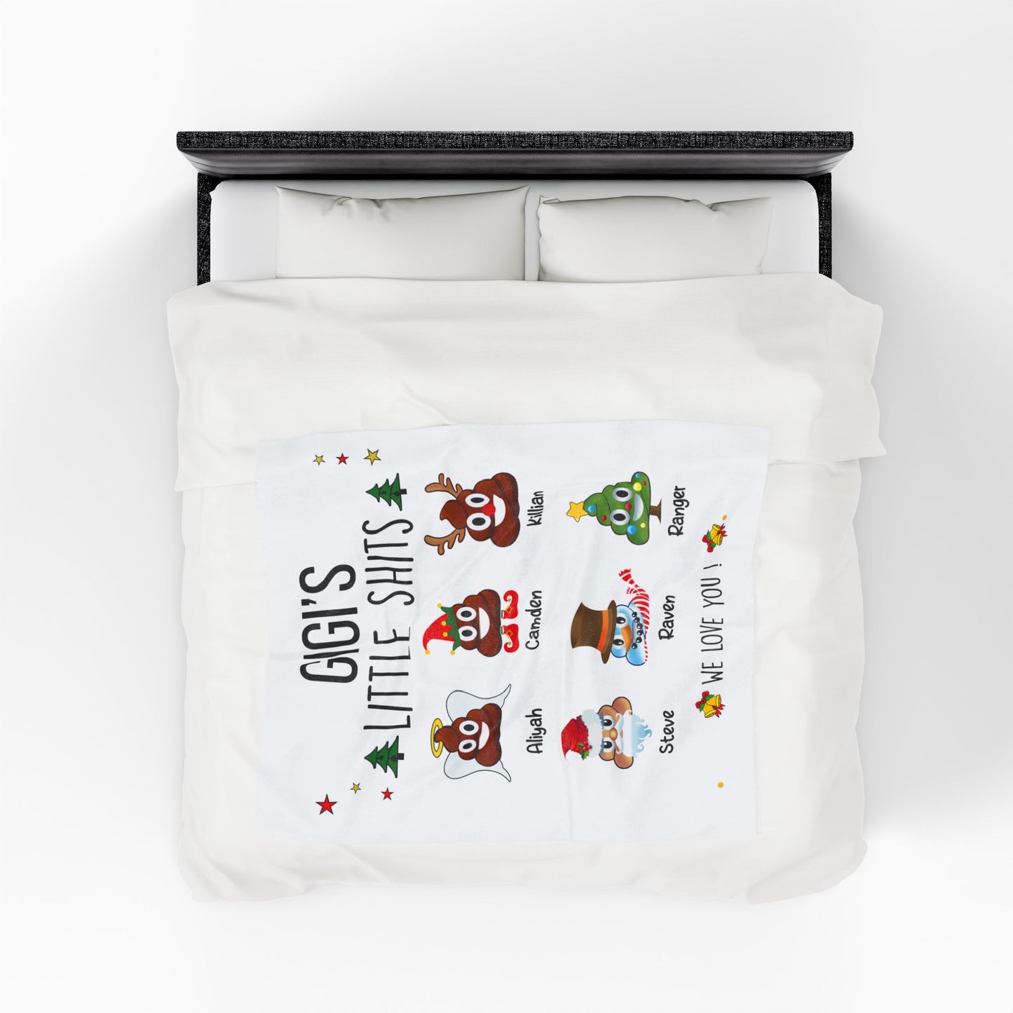 Personalized Gift For Gigi - Christmas Blanket with Grandkids names - PersonalizedFury