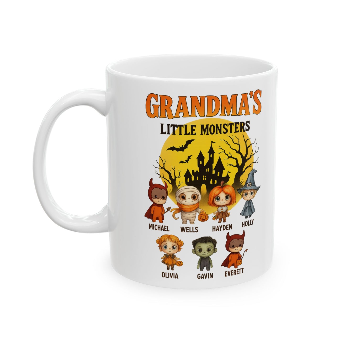 Grandma's Little Monsters Coffee Mug - Personalized Halloween Gift for Grandma - PersonalizedFury