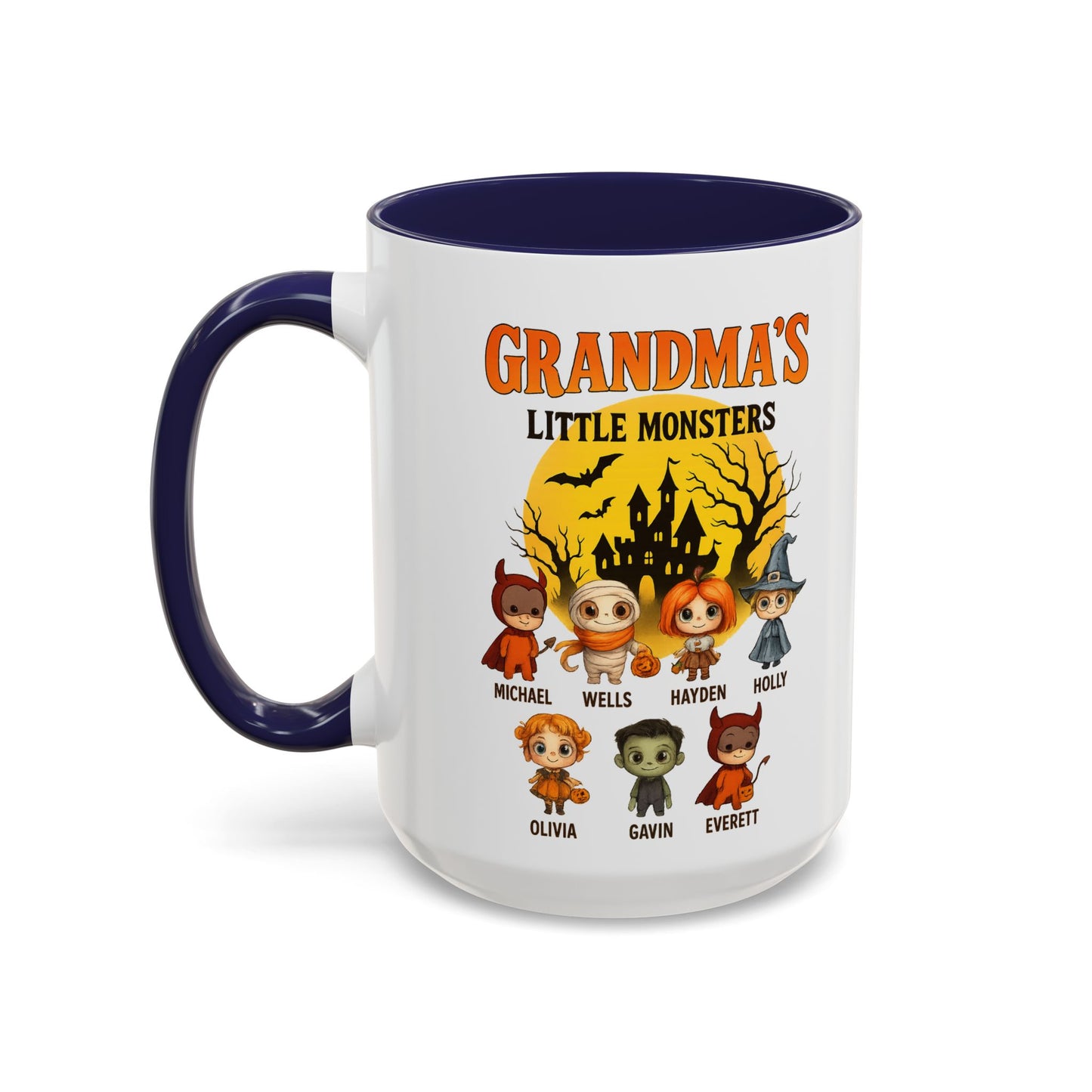 Grandma's Little Monsters Accent Coffee Mug - PersonalizedFury