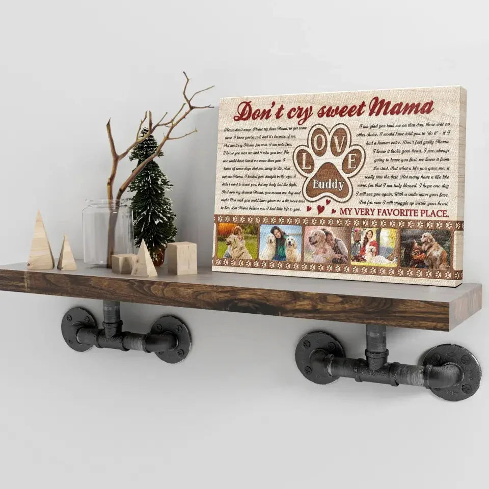 Dog Memorial Canvas – Personalized Gift for Mom Who Lost a Pet - PersonalizedFury