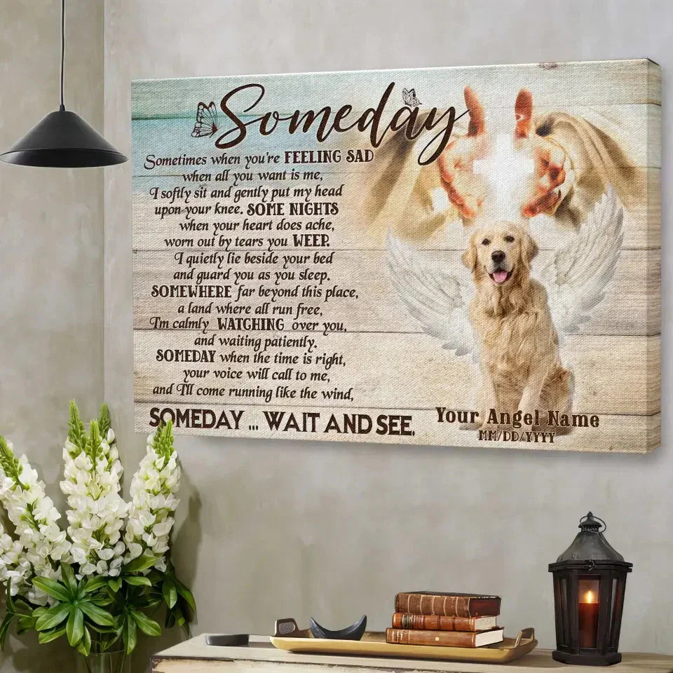 Someday Poem – Custom Dog Memorial Canvas with Angel Wings - PersonalizedFury