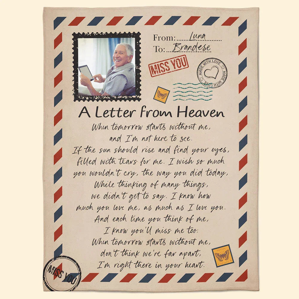 A Letter From Heaven - Personalized Photo Blanket