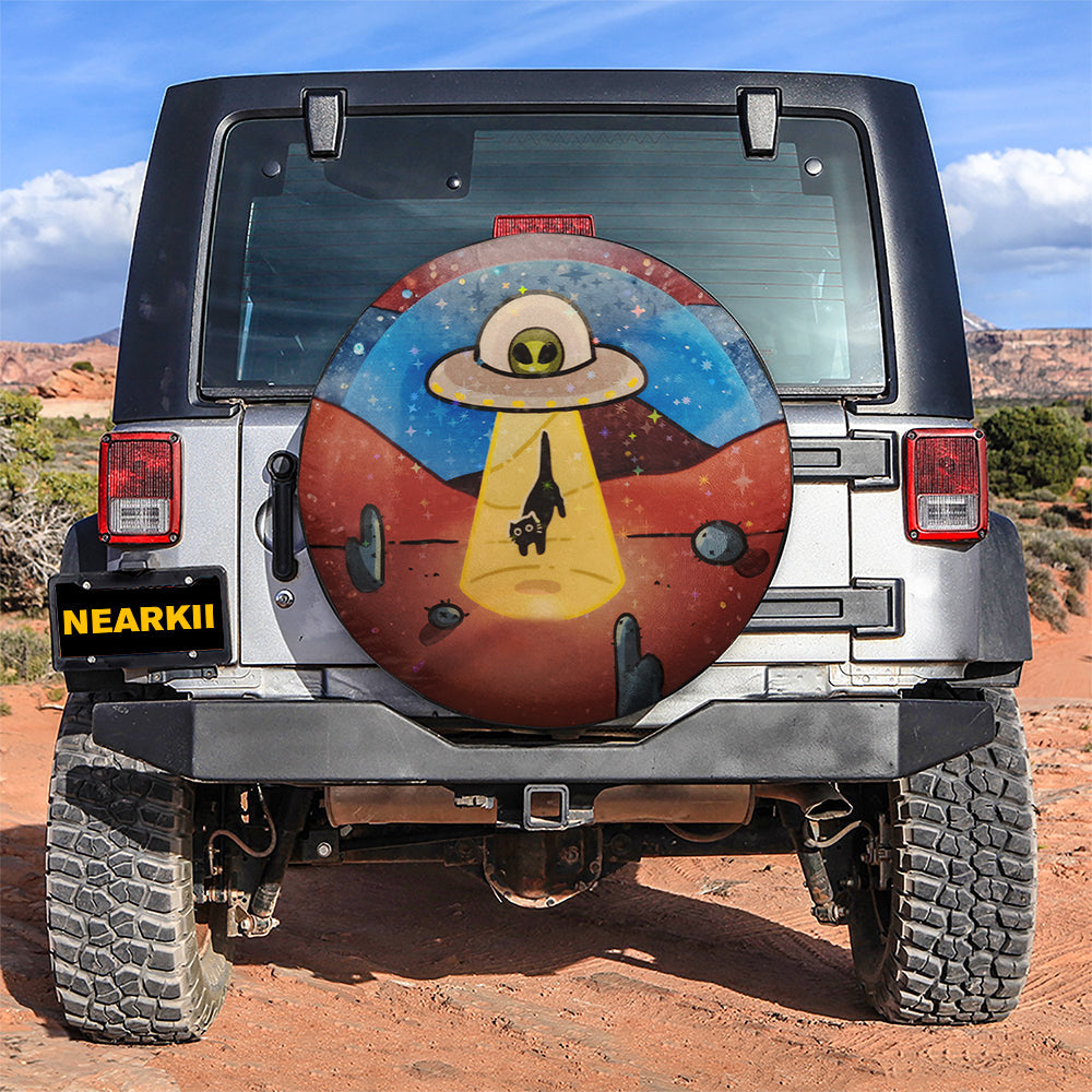 Alien Kitten Cat Car Spare Tire Cover