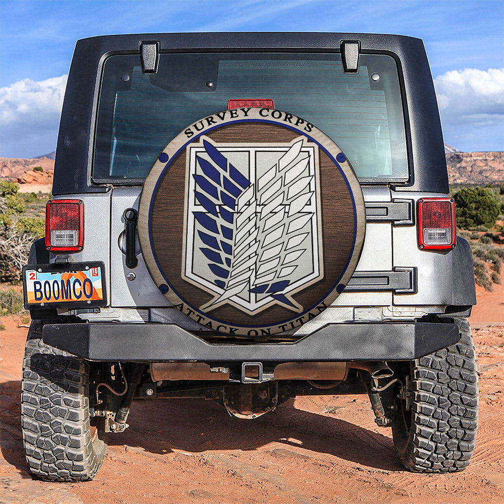 Attack On Titan Survey Corps Jeep Car Spare Tire Cover