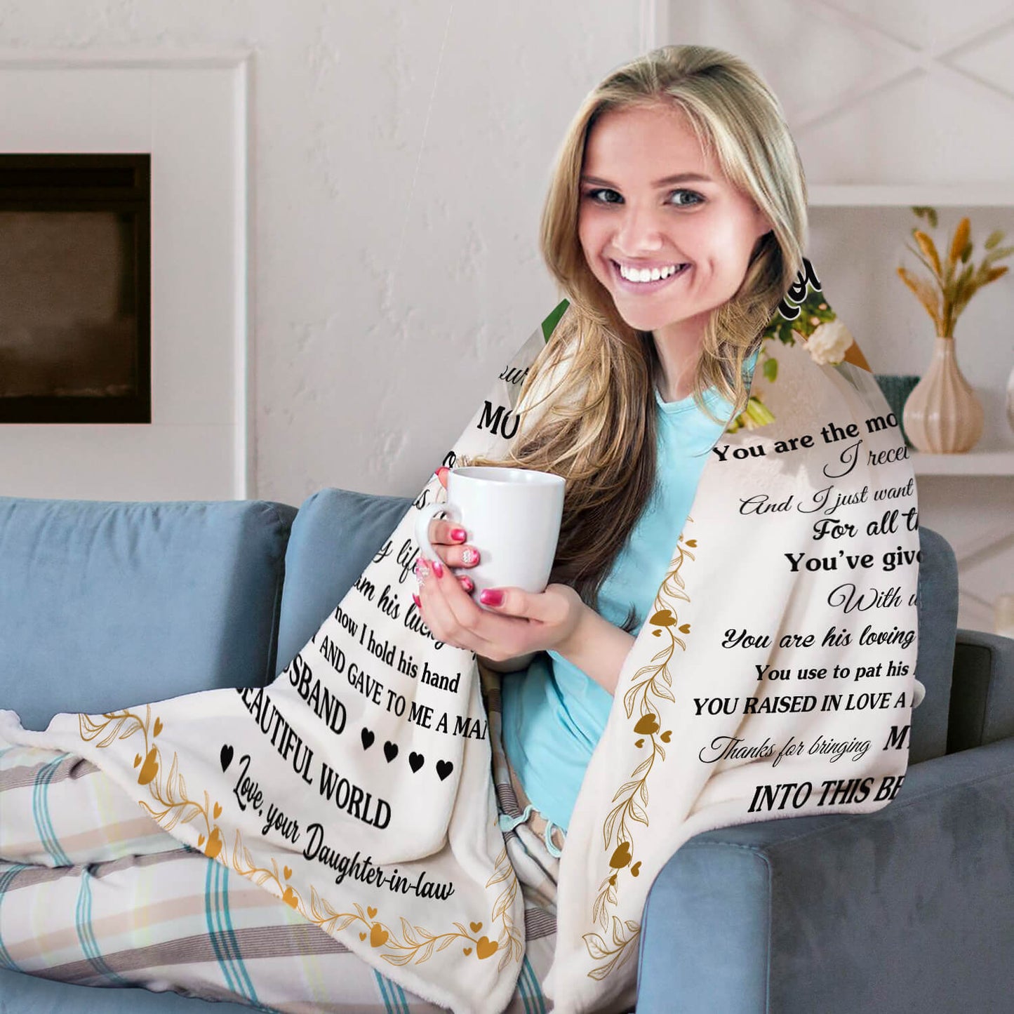 To my mother-in-law - Personalized Mother's Day, Birthday gift for Mother-in-law - Custom Blanket - MyMindfulGifts