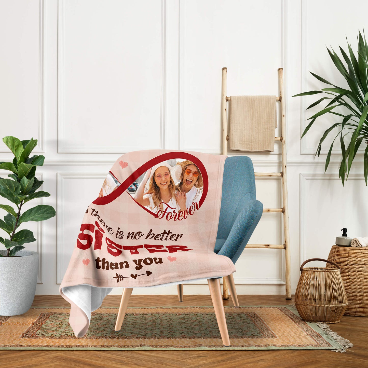 There Is No Better Sister Than You - Personalized Birthday or Christmas gift For Sister - Custom Blanket - MyMindfulGifts