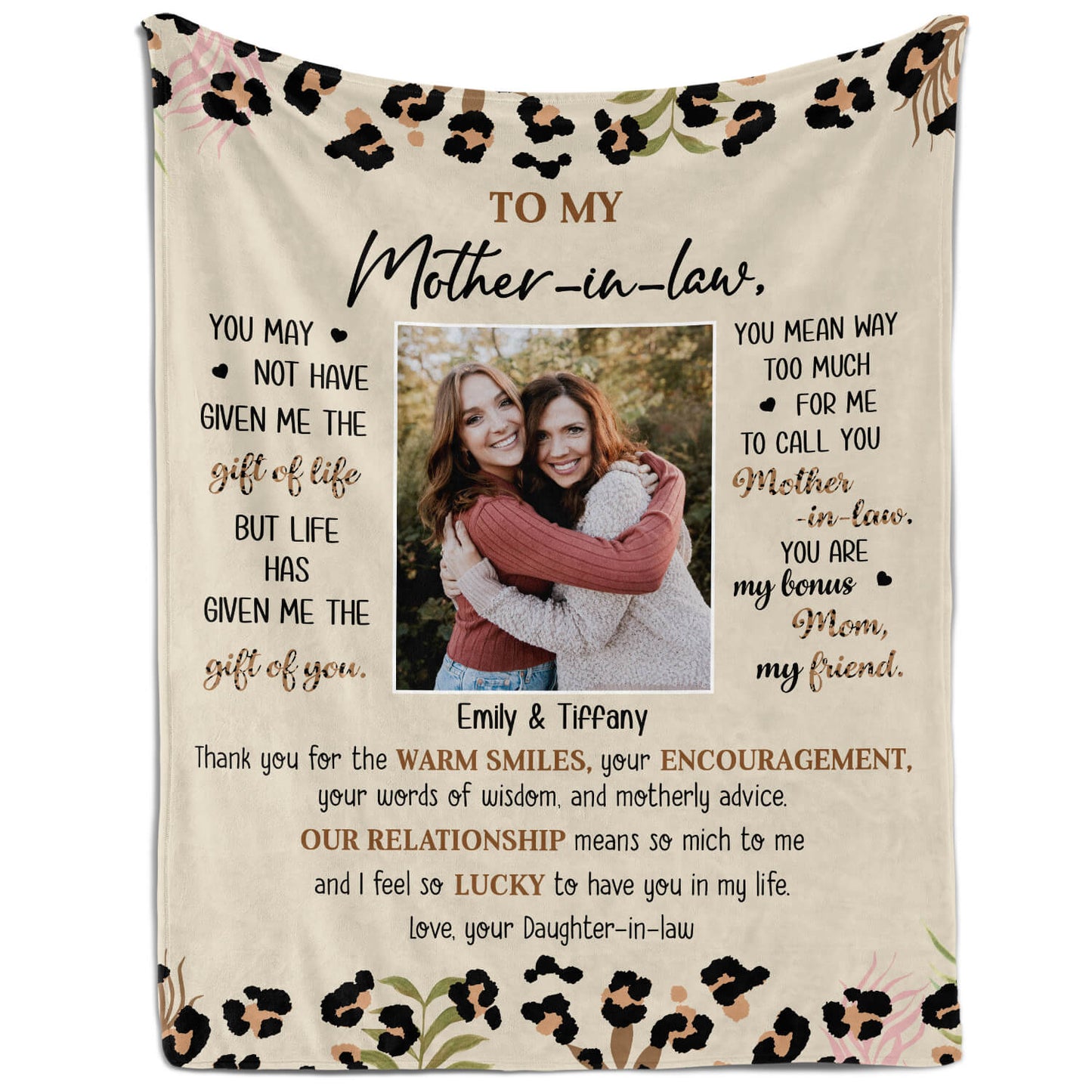 To My Mother In Law - Personalized gift For Mother In Law From Daughter In Law - Custom Blanket - MyMindfulGifts