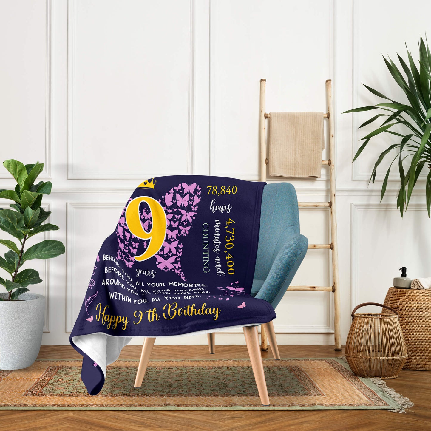 You Have Been Loved For 9 Years - Personalized 9th Birthday gift For 9 Year Old - Custom Blanket - MyMindfulGifts