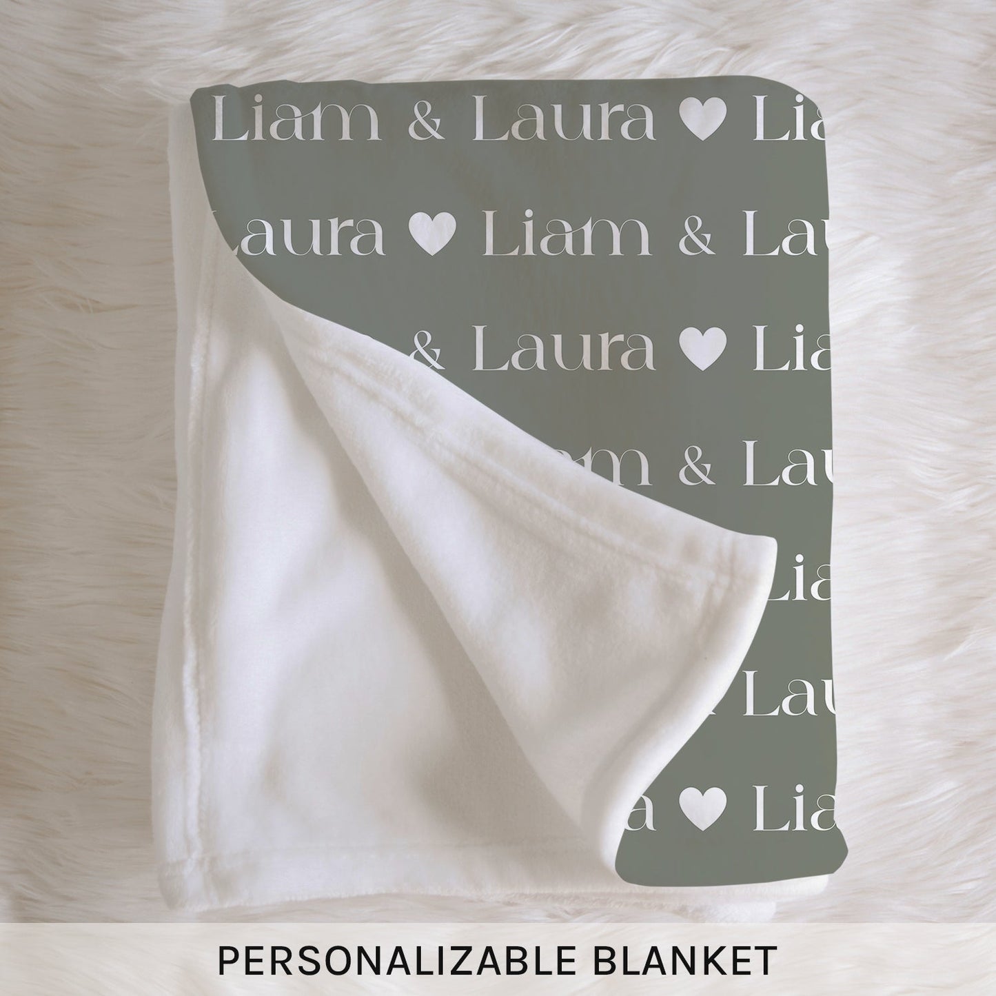 Simple Repeating Names - Personalized Anniversary or Valentine's Day gift for Husband or Wife - Custom Blanket - MyMindfulGifts