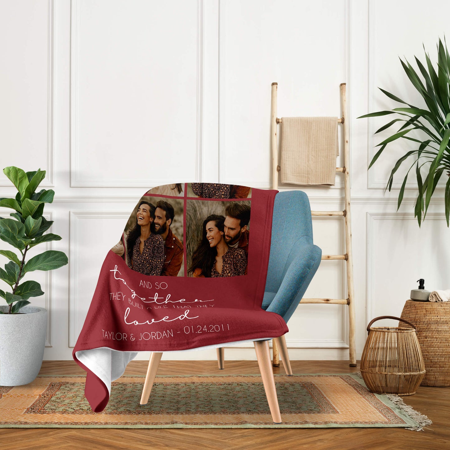 13 Years Of Love - Personalized 13 Year Anniversary gift For Husband or Wife - Custom Blanket - MyMindfulGifts