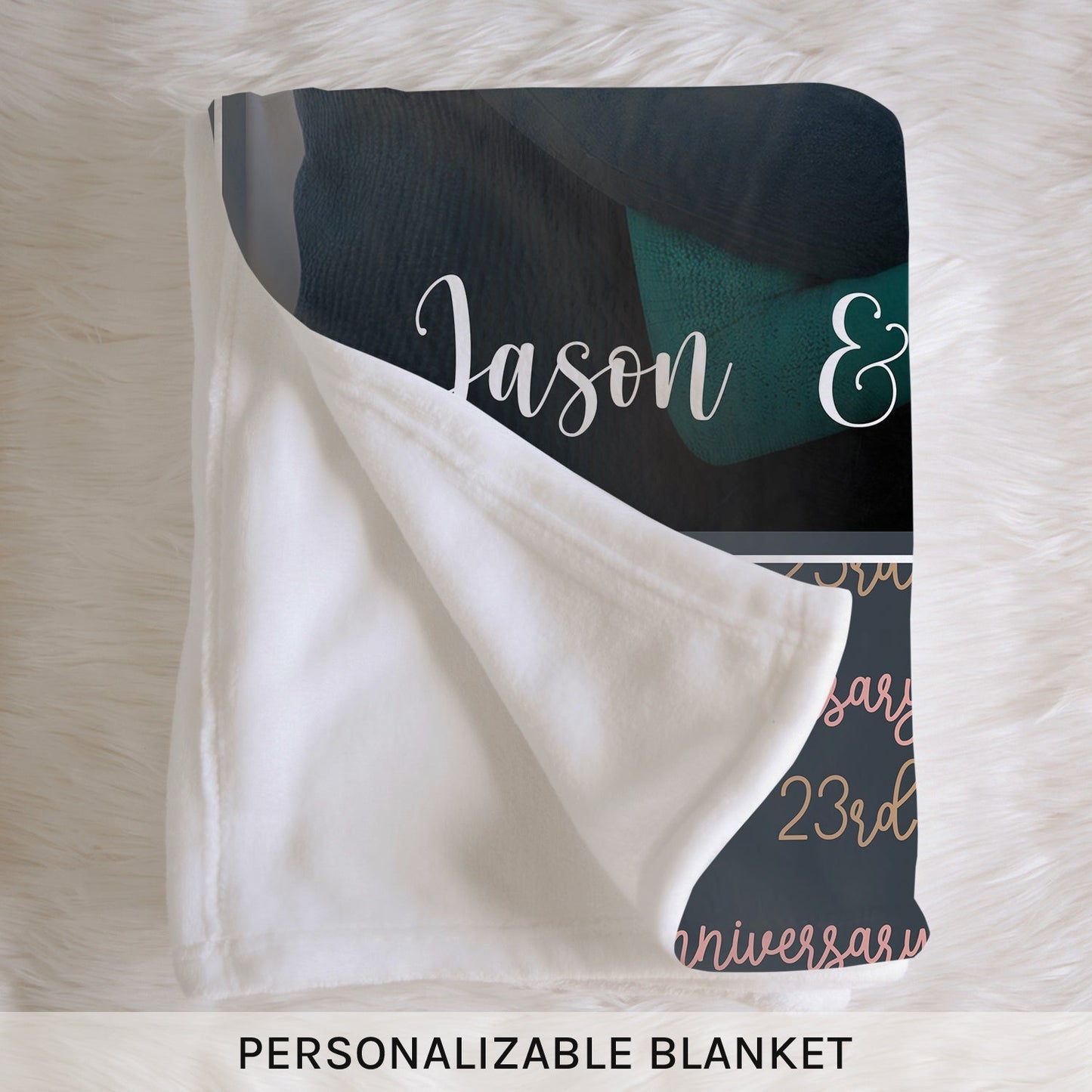 23rd Anniversary - Personalized 23 Year Anniversary gift For Parents, Husband or Wife - Custom Blanket - MyMindfulGifts
