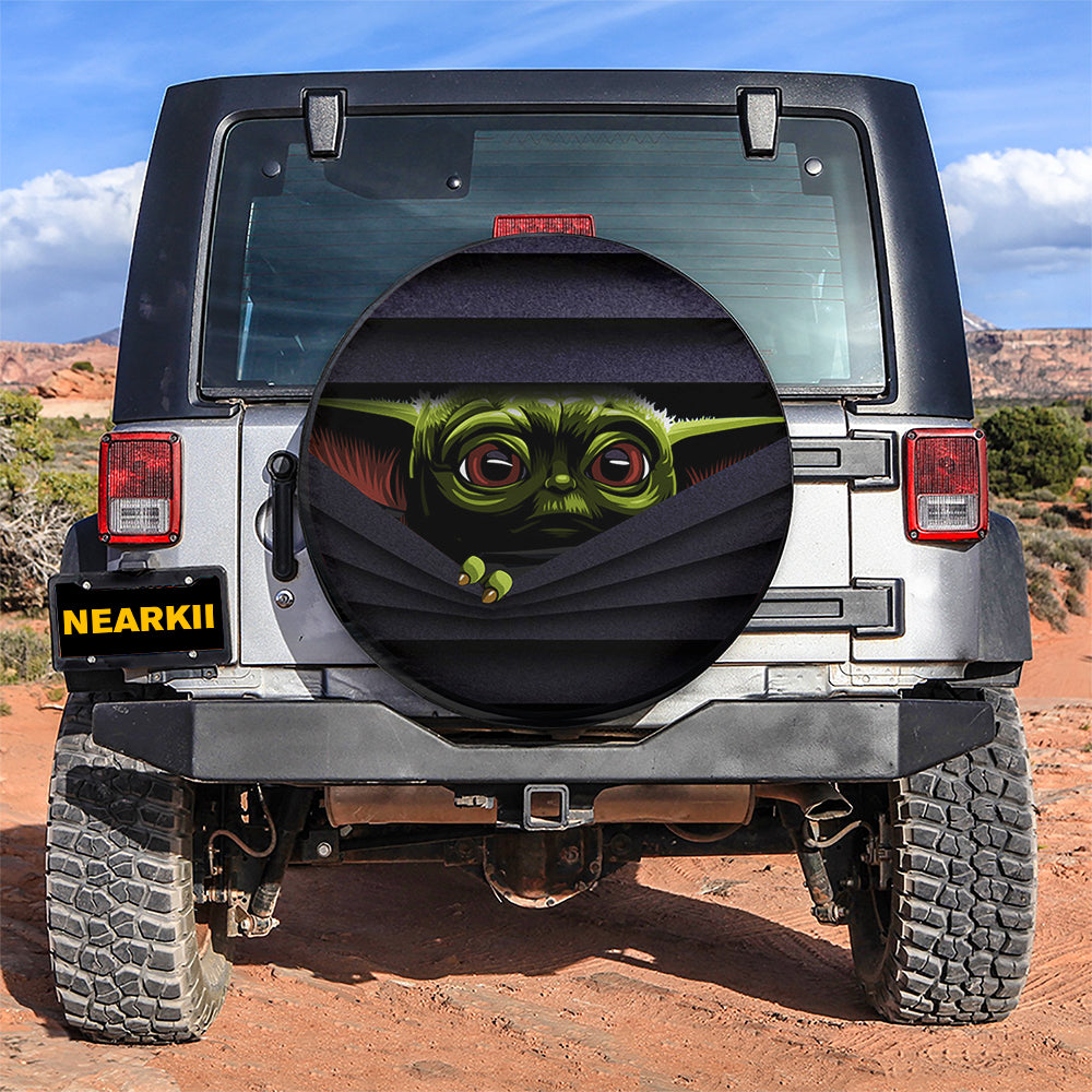 Baby Yoda Hide Car Spare Tire Cover