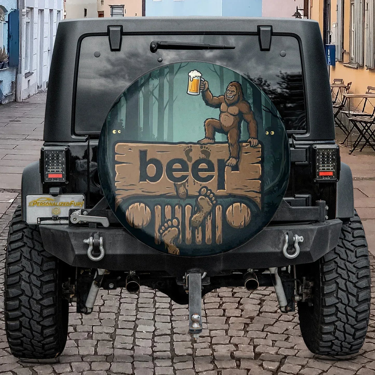 Beer Bigfoot Jeep Spare Tire Cover - Funny Jeep Accessories - PersonalizedFury