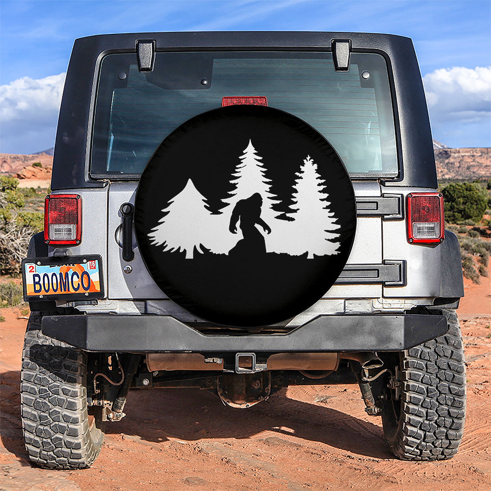 Bigfoot Walking Silhouette Jeep Car Spare Tire Cover