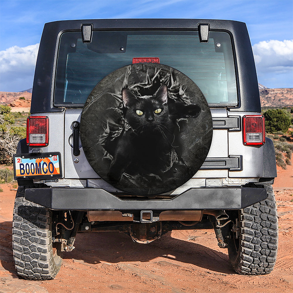 Black Cat Car Spare Tire Cover