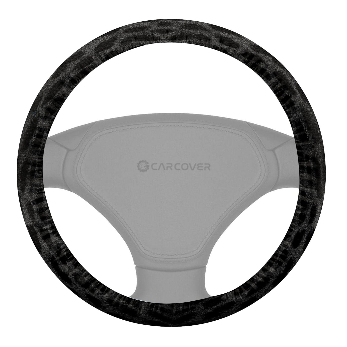 Black Cheetah Skin Steering Wheel Cover Custom Animal Skin Printed