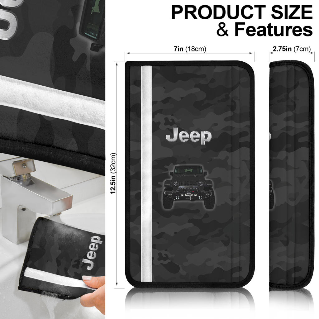 Black Jeep Camouflage Car Seat Belt Cover Custom Car Accessories