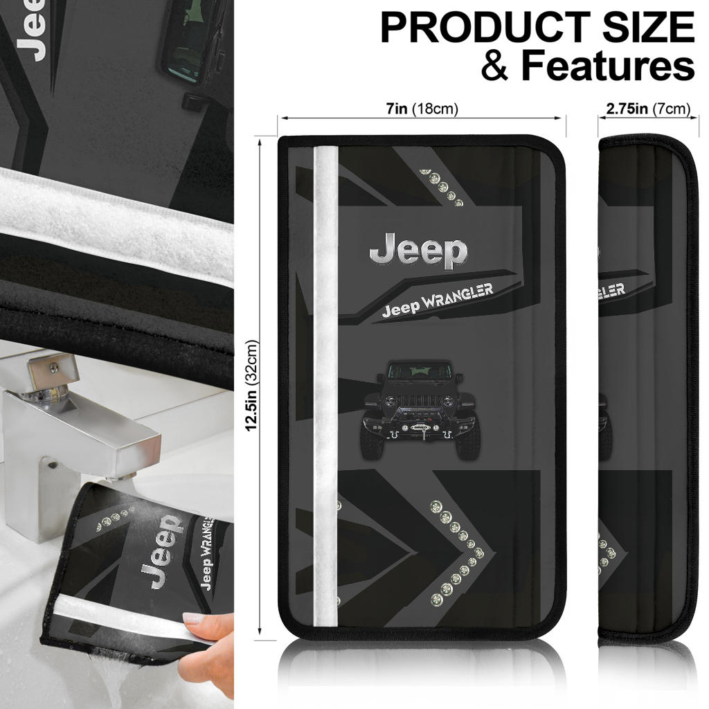 Black Jeep Car Seat Belt Cover Custom Car Accessories