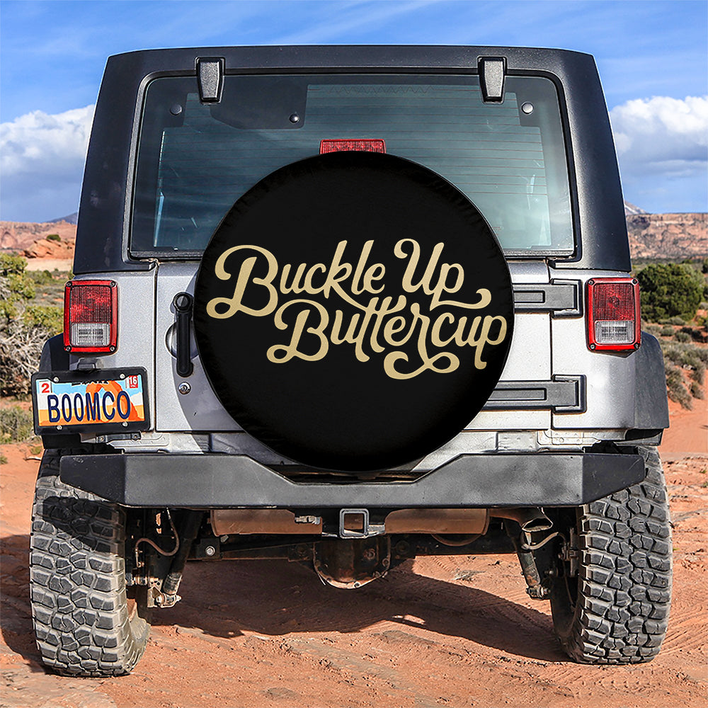 Buckle Up Butter Cup Car Spare Tire Cover