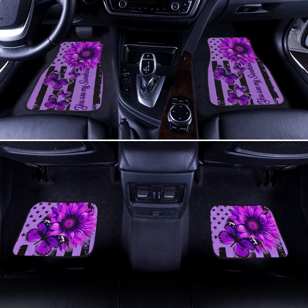 Butterfly Car Floor Mats Custom Purple Sunflower Car Accessories