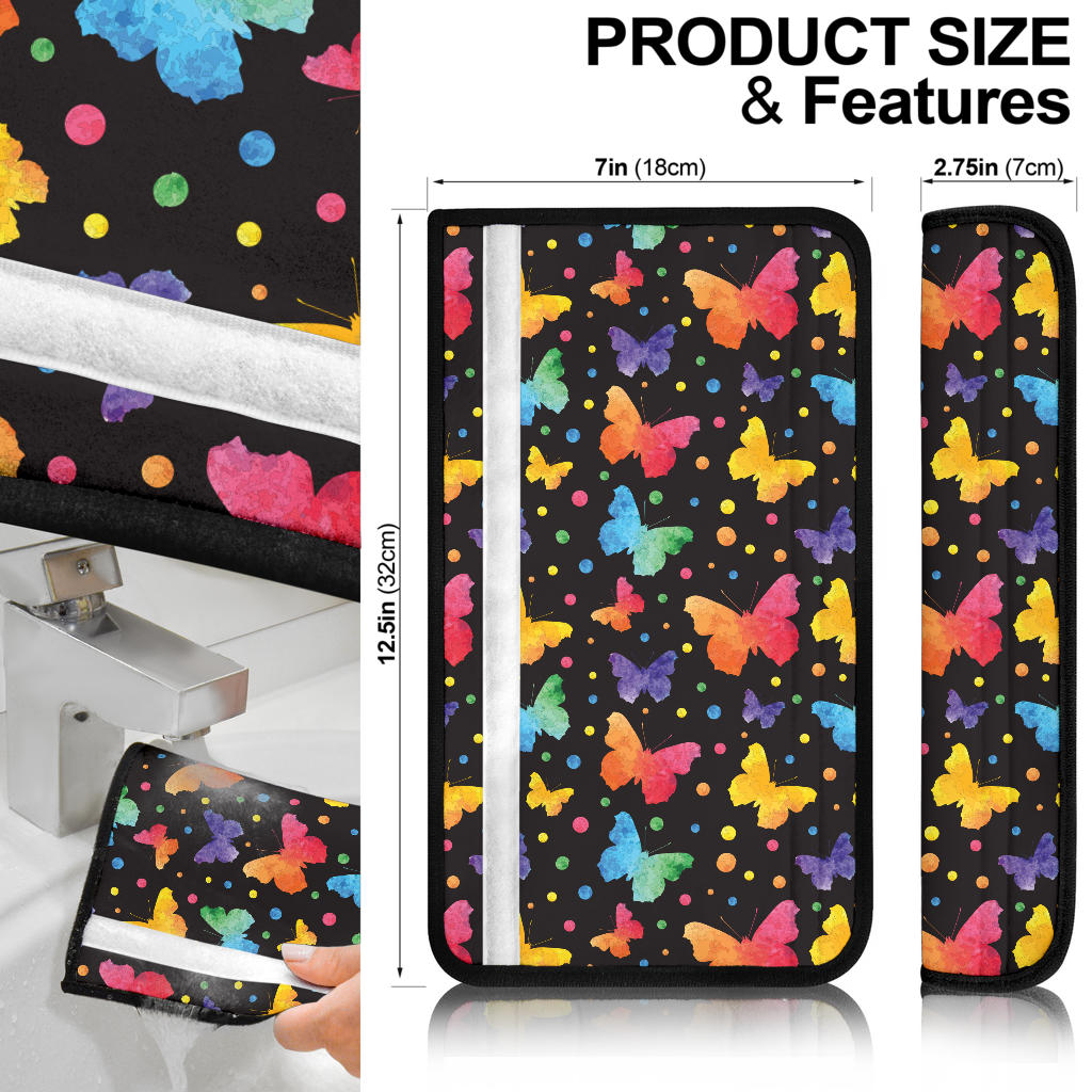 Butterfly Water Color Premium Custom Car Seat Belt Covers
