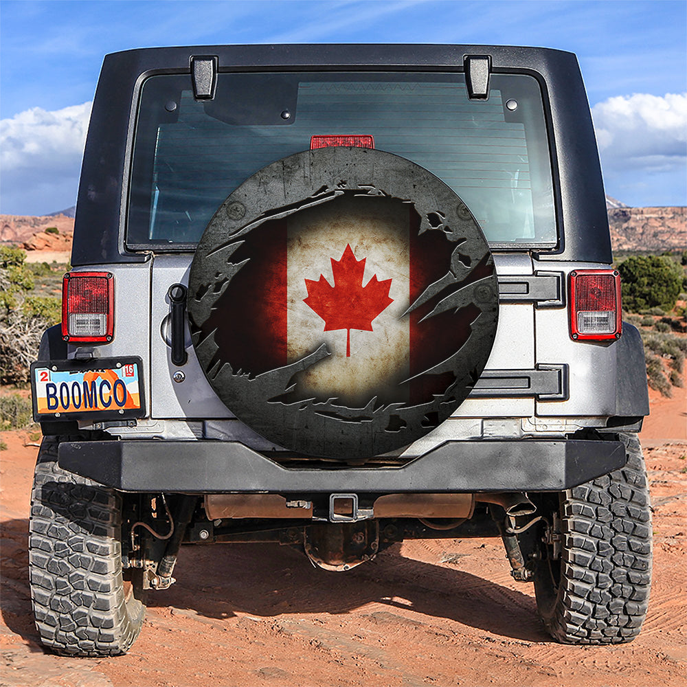 Canadian Flag Iron Car Spare Tire Cover
