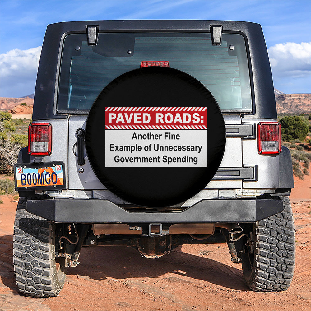 Caution Paved Roads Funny Jeep Car Spare Tire Cover