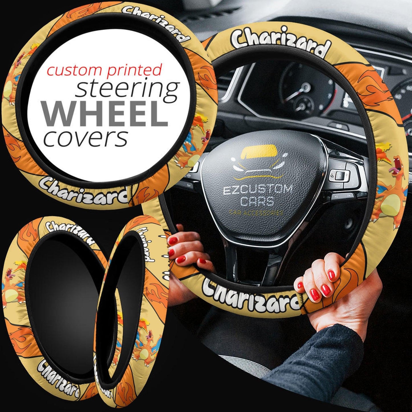 Charizard Pokemon Anime Steering Wheel Cover