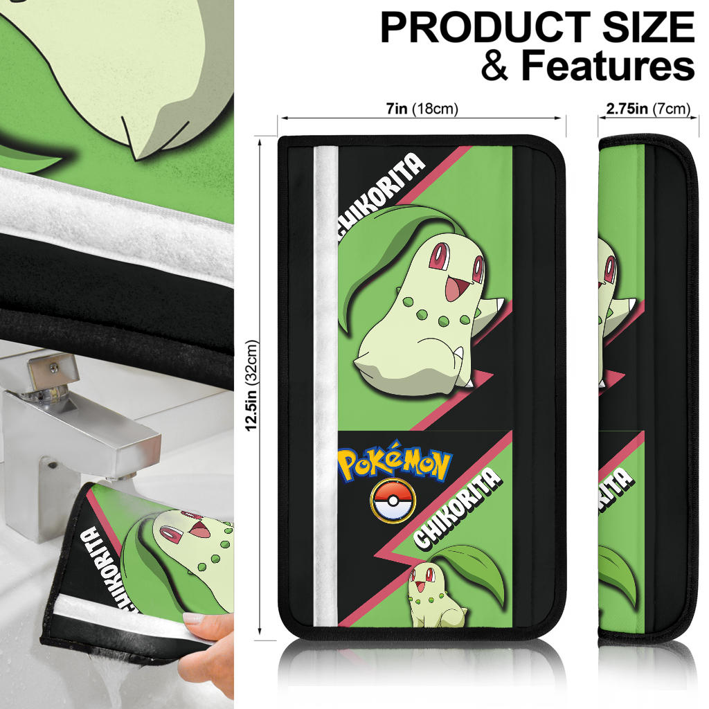 Chikorita car seat belt covers Anime Custom Car Accessories