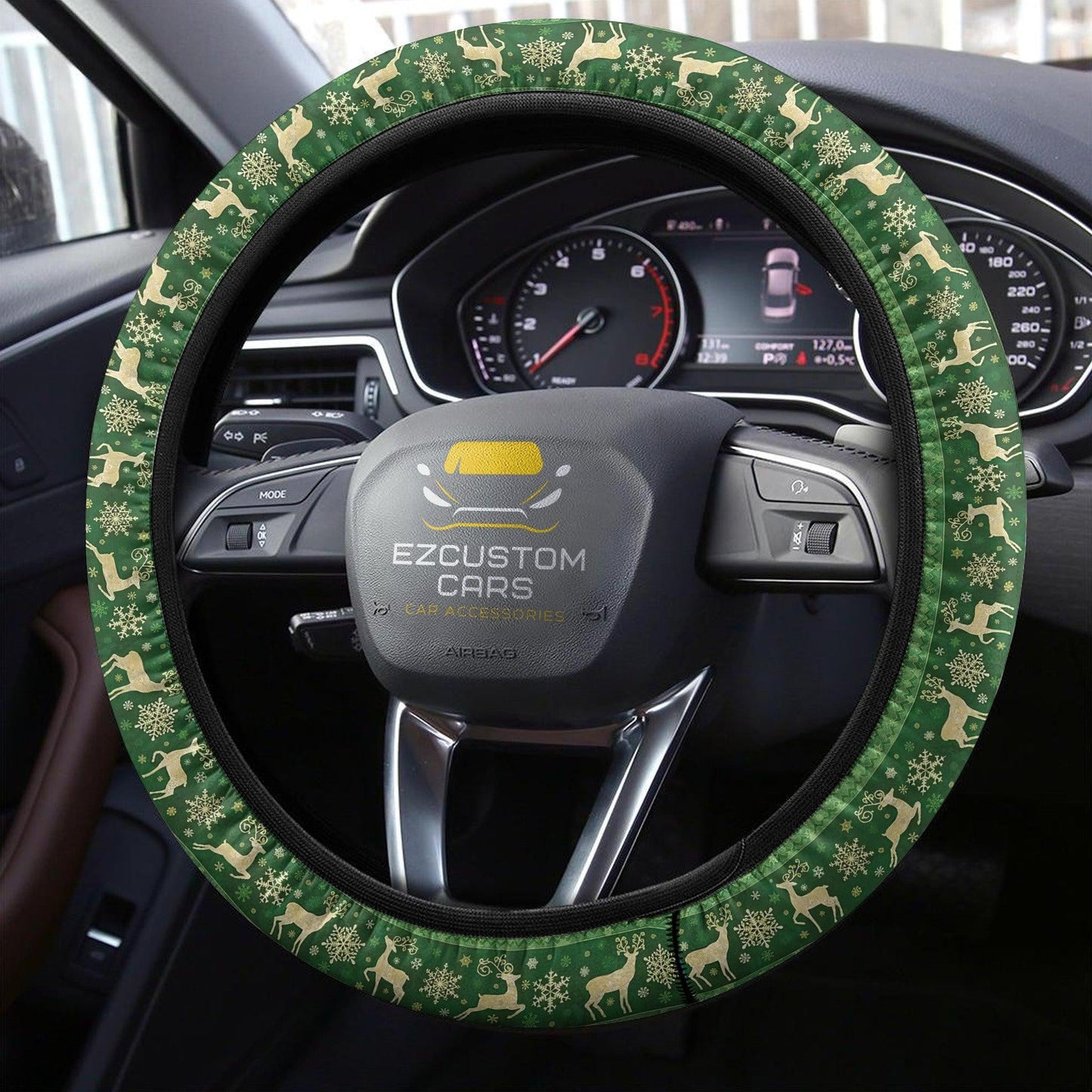 Christmas Car Accessories Steering Wheel Cover Christmas Deer Pattern