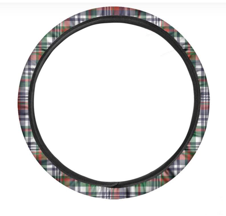 Christmas Madras Plaid Print Car Steering Wheel Cover