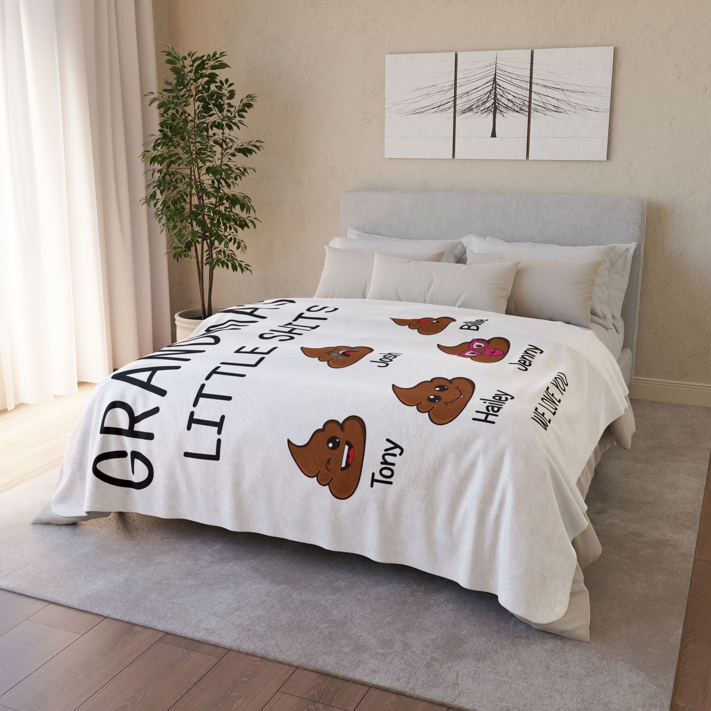 Grandma’s Little Sh*ts Blanket – Custom Grandkids’ Names - PersonalizedFury