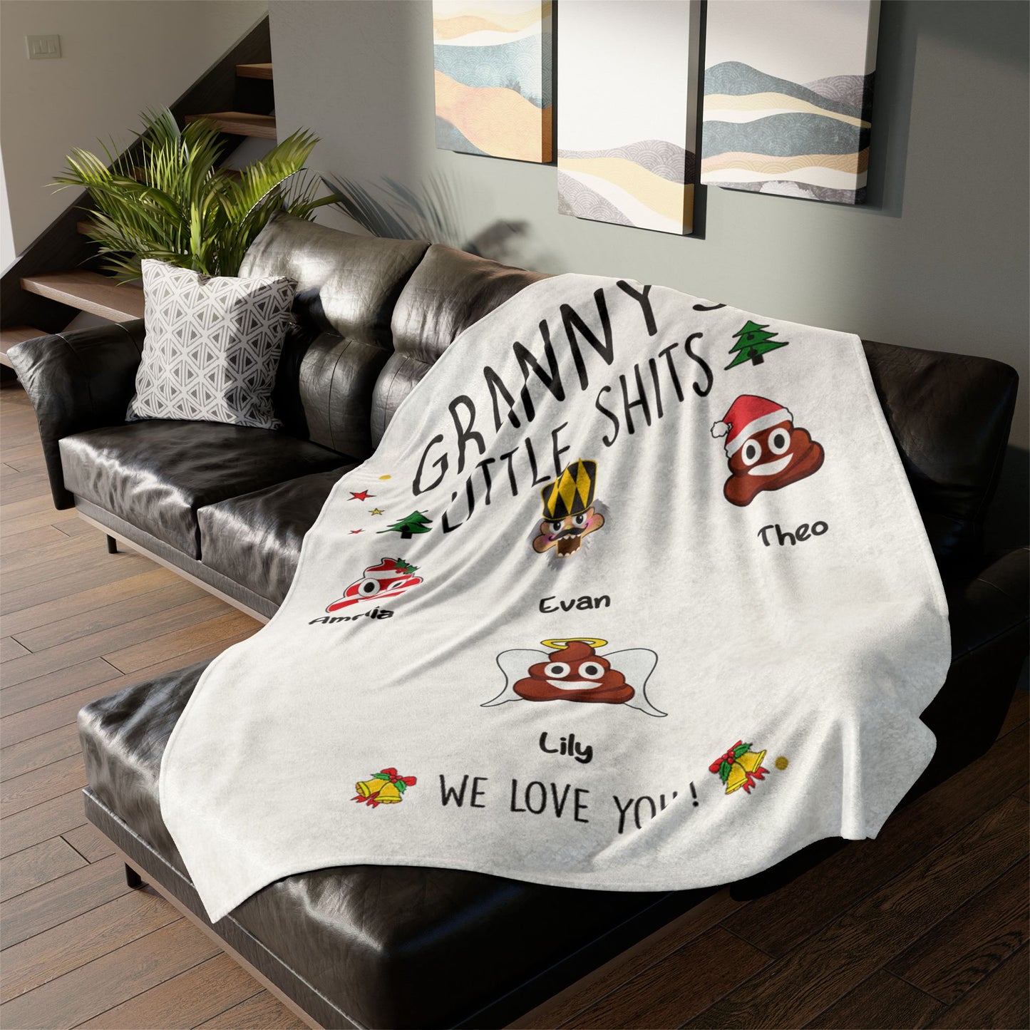 Grandma Blanket – Funny Christmas Gift with Names - PersonalizedFury