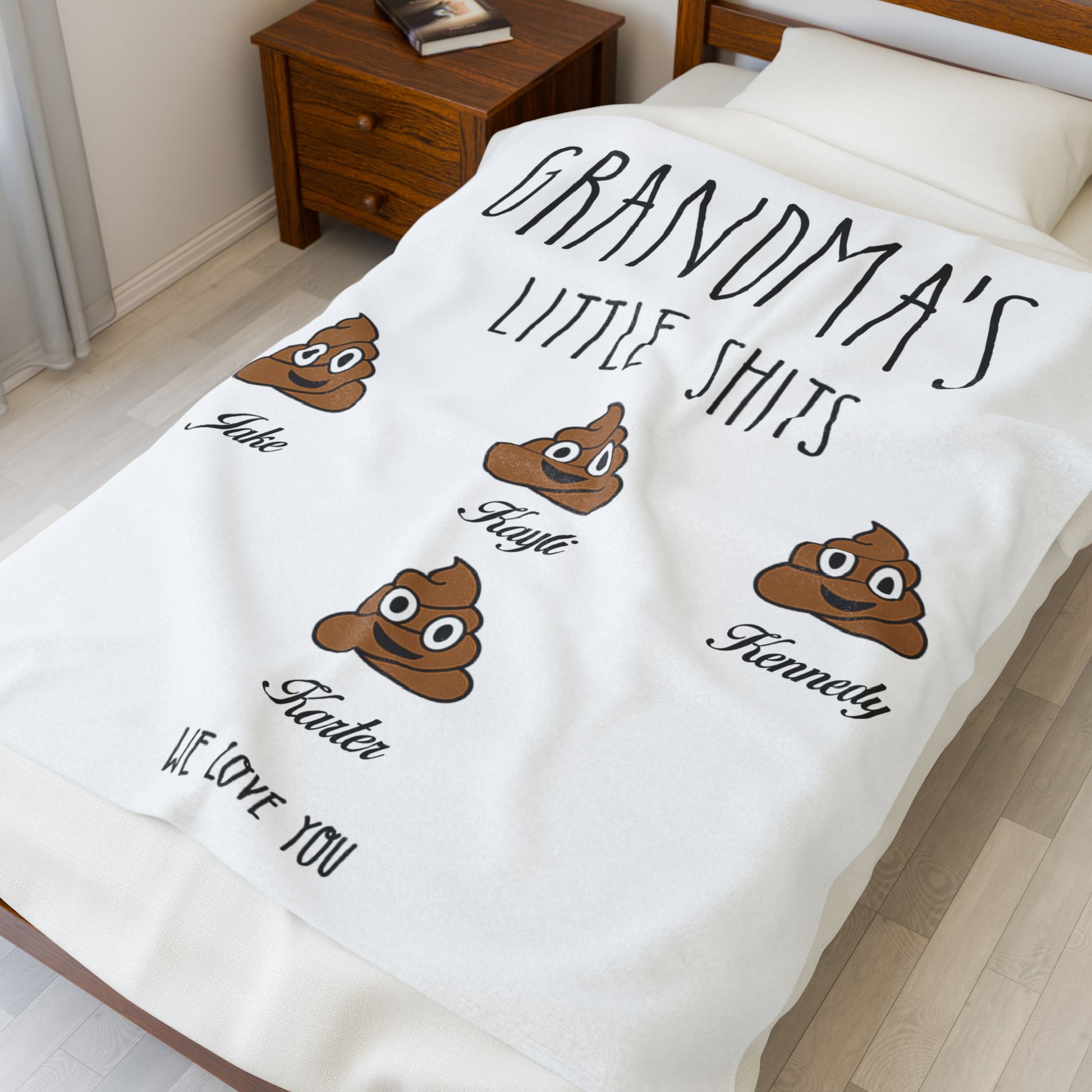 Grandma’s Little Sh*ts Blanket – Funny Personalized Gift - PersonalizedFury